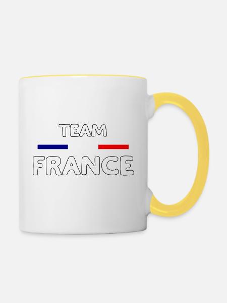 TEAM FRANKREICH! - Tasse zweifarbig - Weiß/Gelb