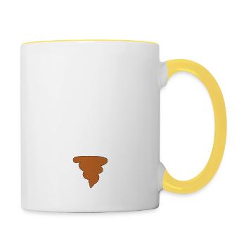 Man ist nie zu alt zum Kacken - Tasse zweifarbig - Weiß/Gelb - Rechts