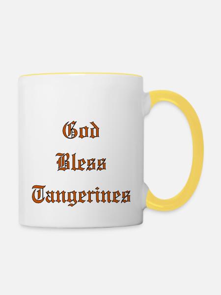 GodBlessTangerines - Tasse zweifarbig - Weiß/Gelb
