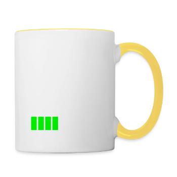 Muskeln werden geladen lustiges Shirt für Sport - Tasse zweifarbig - Weiß/Gelb - Rechts