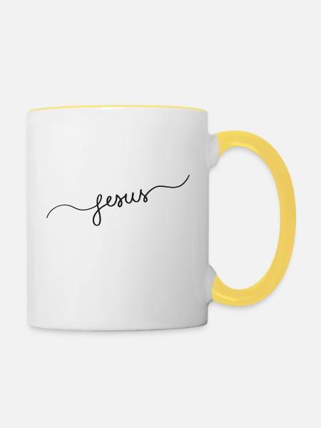 Jesus Christus - Tasse zweifarbig - Weiß/Gelb
