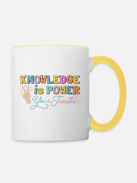Lehrer - Tasse zweifarbig - Weiß/Gelb