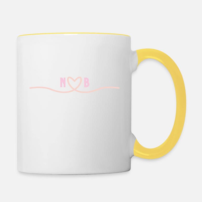 Liebe von N&B - Tasse zweifarbig - Weiß/Gelb