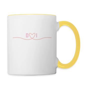 Liebe von D&I - Tasse zweifarbig - Weiß/Gelb - Rechts