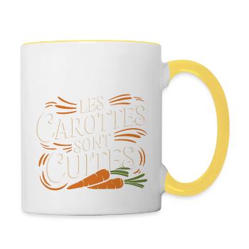 Les carottes sont cuites - Mug contrasté - blanc/jaune - Droite