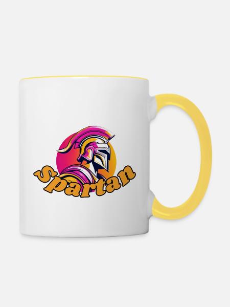 Spartan - Tasse zweifarbig - Weiß/Gelb
