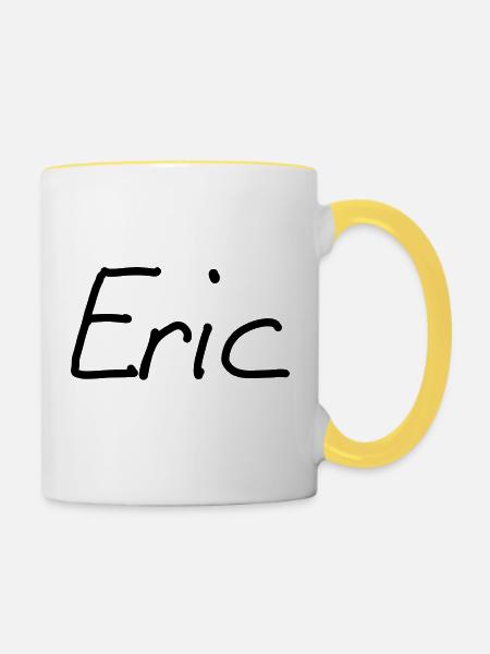 Eric - Tasse zweifarbig - Weiß/Gelb