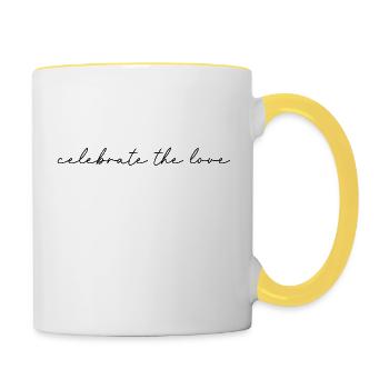 celebrate the love - Tasse zweifarbig - Weiß/Gelb - Rechts