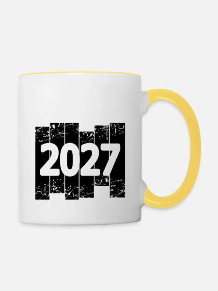 2027 - Tasse zweifarbig - Weiß/Gelb