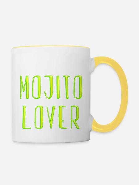 mojito lover - Tasse zweifarbig - Weiß/Gelb