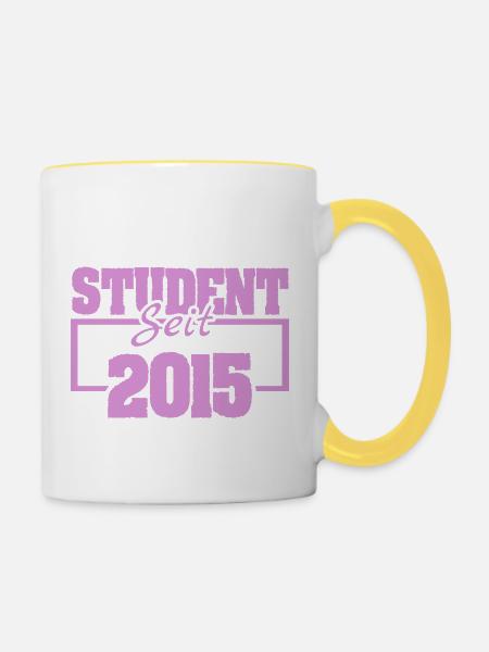 seit 2015 - Tasse zweifarbig - Weiß/Gelb