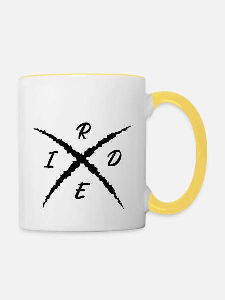 ride - Tasse zweifarbig - Weiß/Gelb