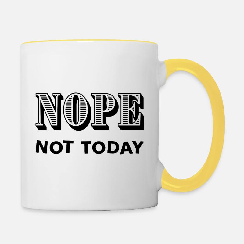 NOPE - NOT TODAY - Statement - No - Contrasting Mug - white/yellow