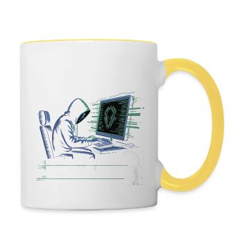CONNAISSEZ VOTRE SÉCURITÉ - Mug contrasté - blanc/jaune - Droite