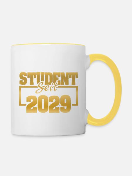 seit 2029 - Tasse zweifarbig - Weiß/Gelb