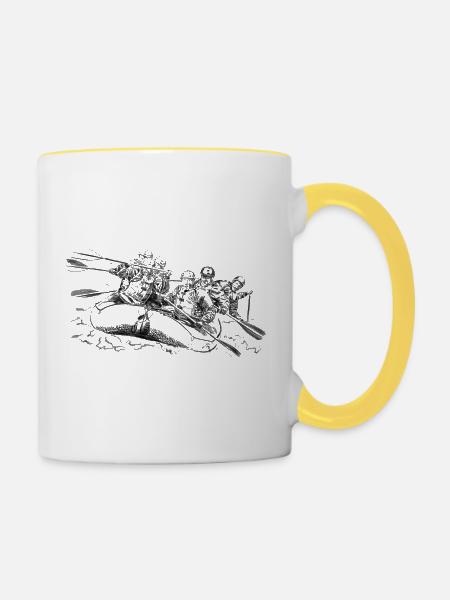 Rafting - Tasse zweifarbig - Weiß/Gelb