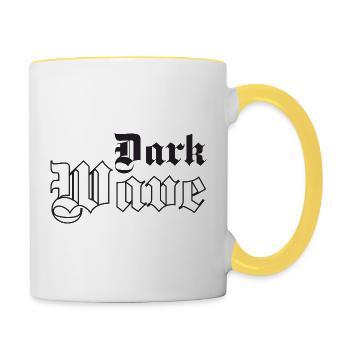 Dark Wave music Gothic Typography - Contrasting Mug - white/yellow - Right