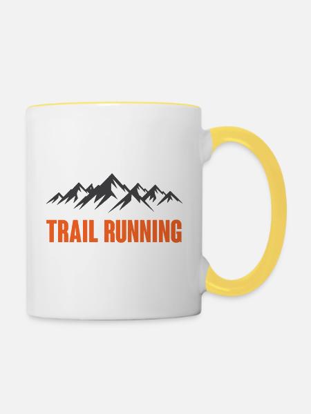 Trailrunning - Tasse zweifarbig - Weiß/Gelb