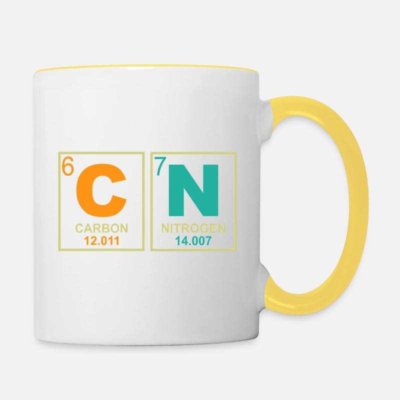 Funny Teacher Science Periodic Table Retro 67 Meme - Contrasting Mug - white/yellow