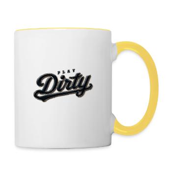 Jouez à Dirty Retro - Mug contrasté - blanc/jaune - Droite