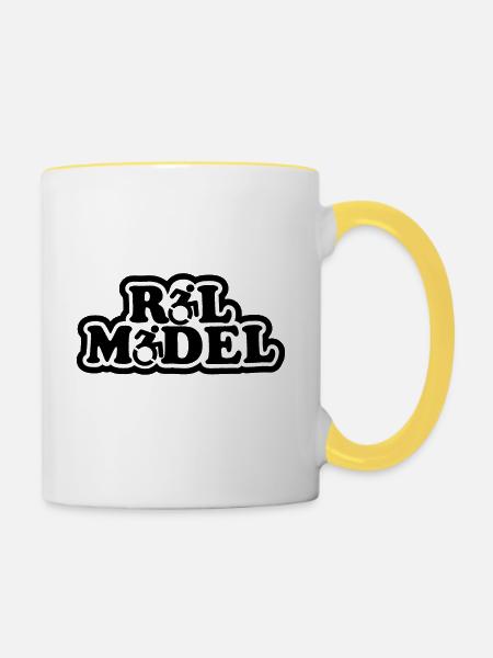 Vorbild. Für den echten Rollstuhlfahrer # - Tasse zweifarbig - Weiß/Gelb