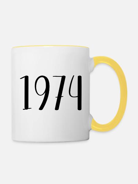 1974 - Tasse zweifarbig - Weiß/Gelb