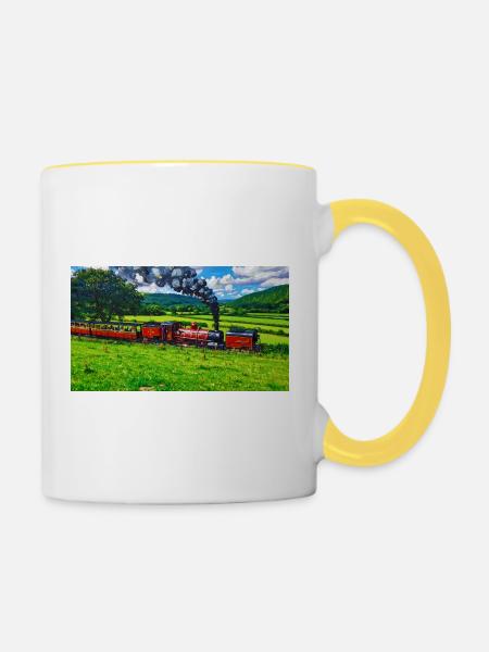 Tal von Rheidol - Tasse zweifarbig - Weiß/Gelb
