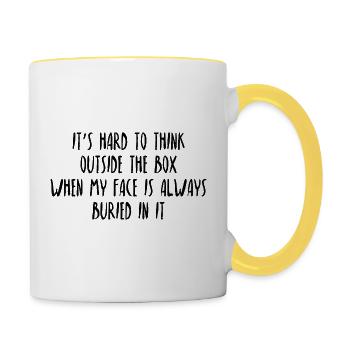 Humour Sarcasme Pensée Créative Drôle - Mug contrasté - blanc/jaune - Droite