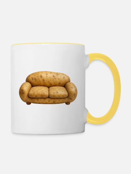    COUCH POTATO - Tasse zweifarbig - Weiß/Gelb