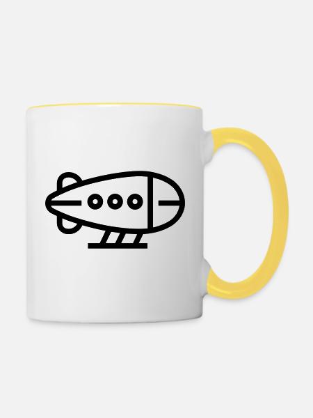 Luftschiff - Tasse zweifarbig - Weiß/Gelb