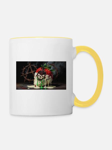 Deluxe Pestizid Erdbeere - Tasse zweifarbig - Weiß/Gelb