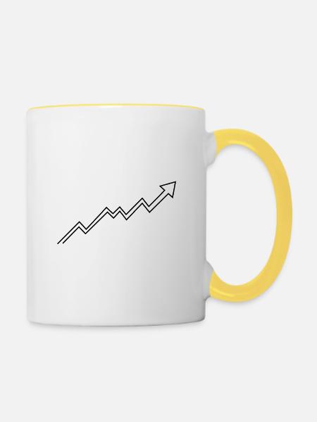 Bullish Trend Arrow - Tasse zweifarbig - Weiß/Gelb