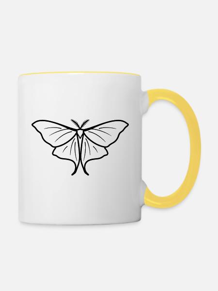 Moon Butterfly - Tasse zweifarbig - Weiß/Gelb