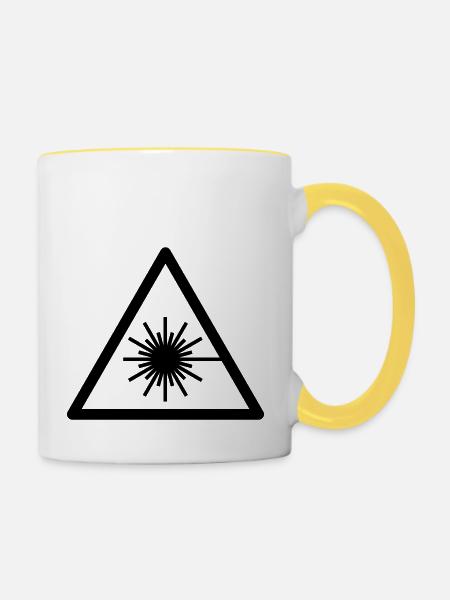 laser - Tasse zweifarbig - Weiß/Gelb