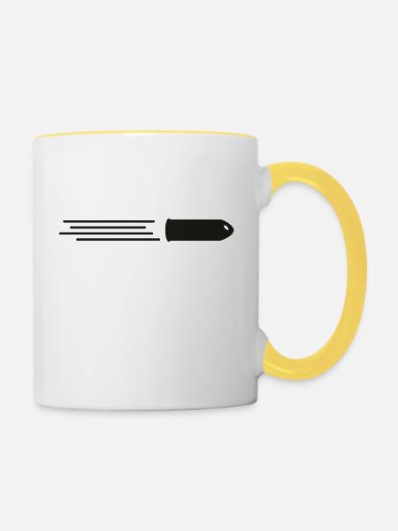 Speeding Bullet DE - Tasse zweifarbig - Weiß/Gelb