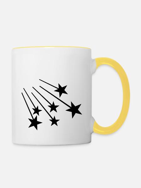 Stars - Tasse zweifarbig - Weiß/Gelb