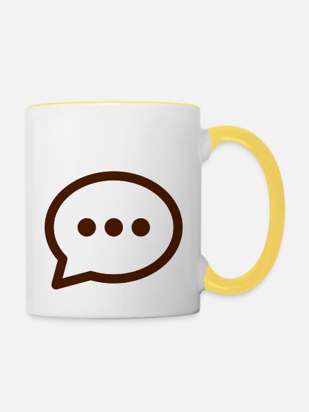 Sprechblase - Tasse zweifarbig - Weiß/Gelb