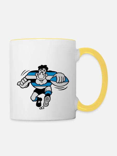 00rugby - Tasse zweifarbig - Weiß/Gelb
