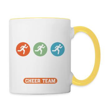 Papas Marathon Cheer Team - Mug contrasté - blanc/jaune - Droite