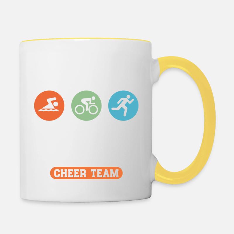 Triathlon Papa - Mug contrasté - blanc/jaune