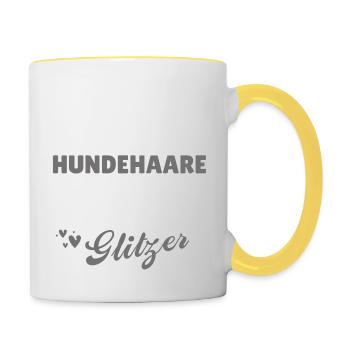 Hundeliebe Husky - Tasse zweifarbig - Weiß/Gelb - Rechts