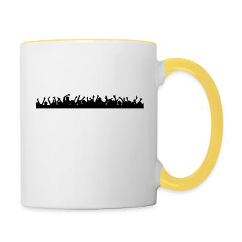 crowd_people - Tasse zweifarbig - Weiß/Gelb - Rechts