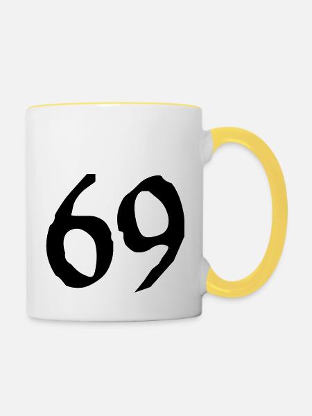 69_vec_1de - Tasse zweifarbig - Weiß/Gelb