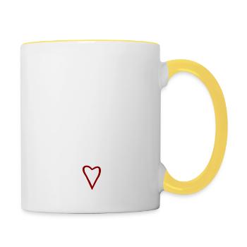 Mère-veilleuse cadeau - Mug contrasté - blanc/jaune - Droite