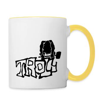 Troll - Mug contrasté - blanc/jaune - Droite