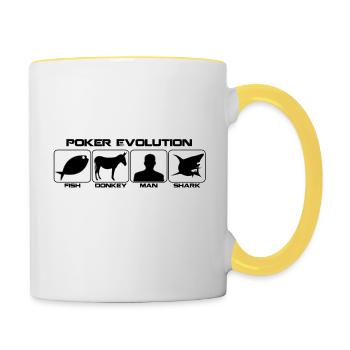 Poker-Entwicklung - Tasse zweifarbig - Weiß/Gelb - Rechts