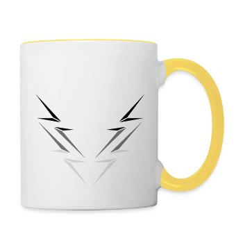 pattern strokes electric shock danger sign lightning sym - Contrasting Mug - white/yellow - Right
