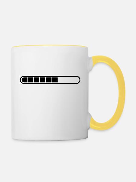 loading___f1 - Tasse zweifarbig - Weiß/Gelb