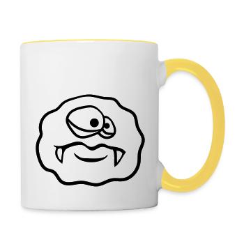 cercle rond bactérie virus cellule glibber mucus ek - Mug contrasté - blanc/jaune - Droite