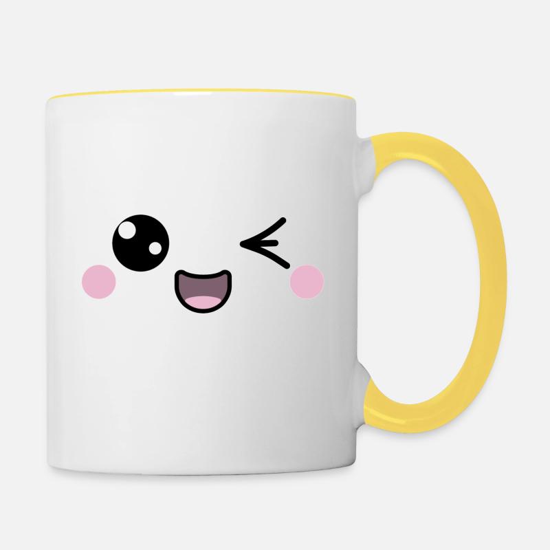 Wink smiley - Contrasting Mug - white/yellow
